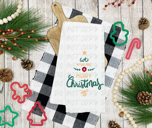 We wish you a Merry Christmas Tea towel